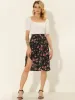 Floral High Waist Split Summer Boho Midi Wrap Skirt sold by Allegra K