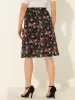 Floral High Waist Split Summer Boho Midi Wrap Skirt sold by Allegra K