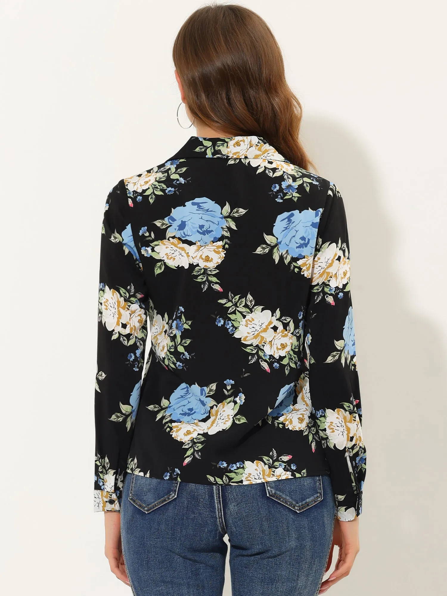 Floral Shirt Vintage Camp Collar Button Down Blouse sold by Allegra K product image thumbnail 3