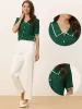 Short Sleeve Chiffon Collared Casual Work Button Down Blouse sold by Allegra K