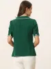 Short Sleeve Chiffon Collared Casual Work Button Down Blouse sold by Allegra K