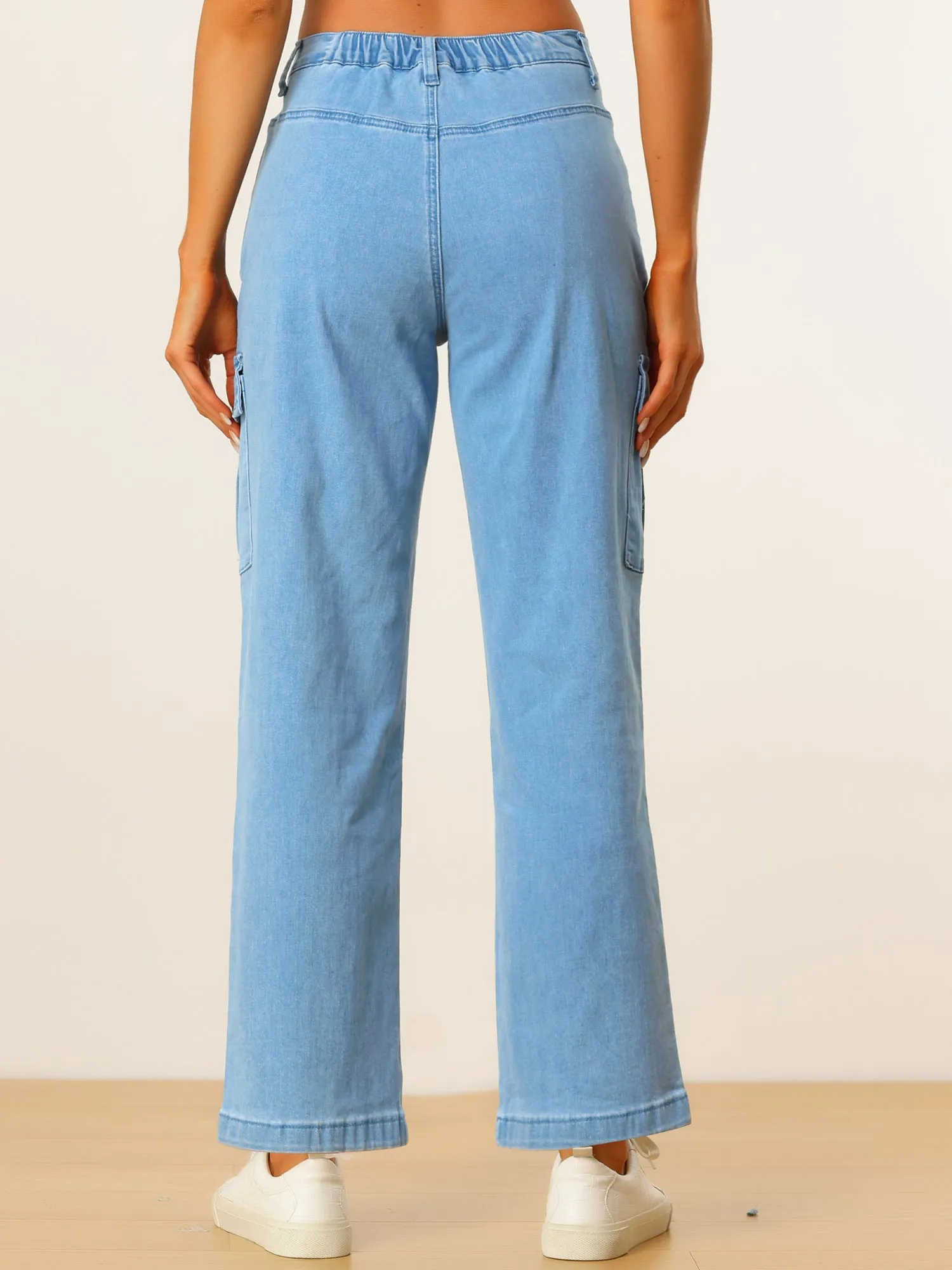 Women's High Waist Denim Trouser Casual Distressed Denim Pants Jeans sold by Allegra K product image thumbnail 3