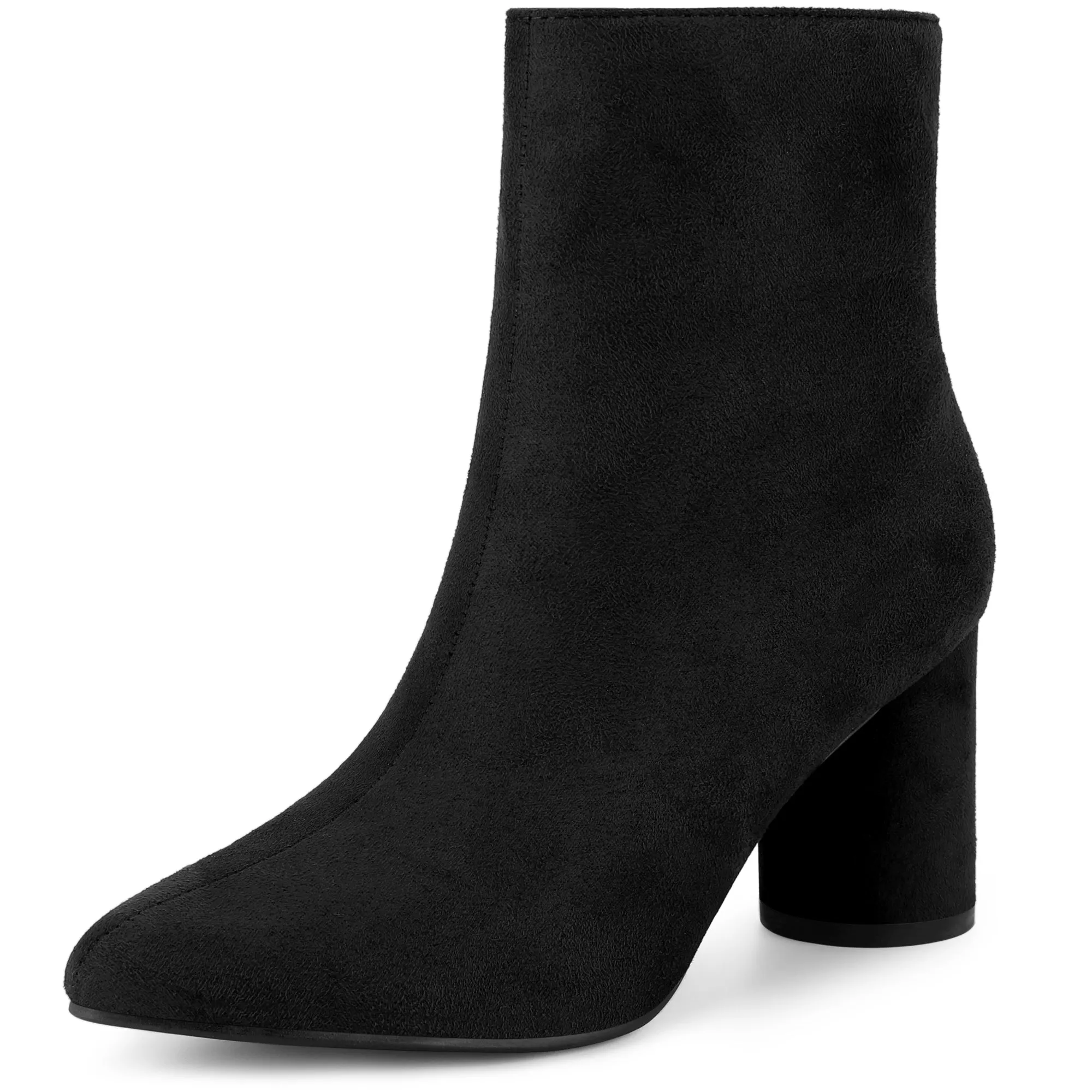 Women's Pointed Toe Side Zip Block Heel Ankle Boots sold by Allegra K