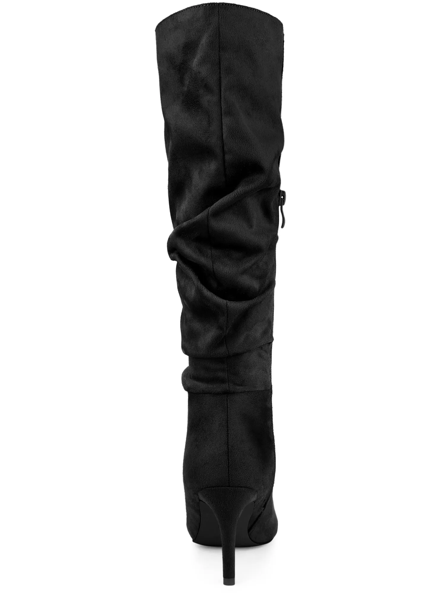 Slouchy Pointed Toe Stiletto Heel Knee Faux Suede High Boots sold by Allegra K product image thumbnail 5