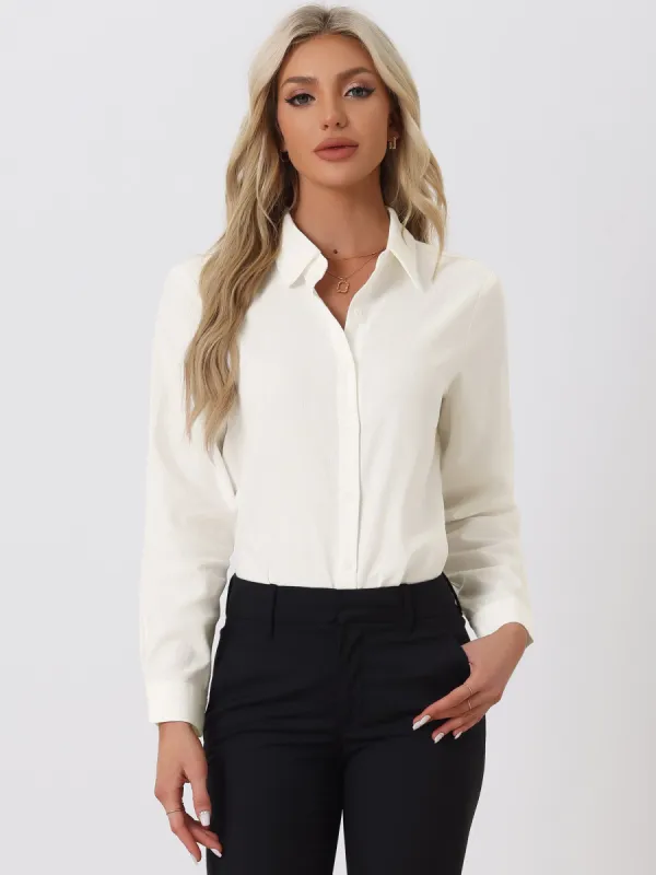 Button Down Shirt Office Casual Long Sleeve Blouse sold by Allegra K