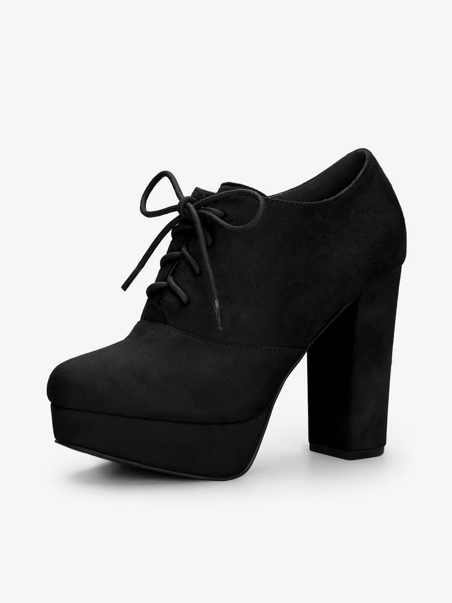 Platform Chunky Heel Lace Up Leopard Print Booties sold by Allegra K