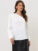 Off Shoulder Lantern Long Sleeve Elegant Office Work Blouse sold by Allegra K