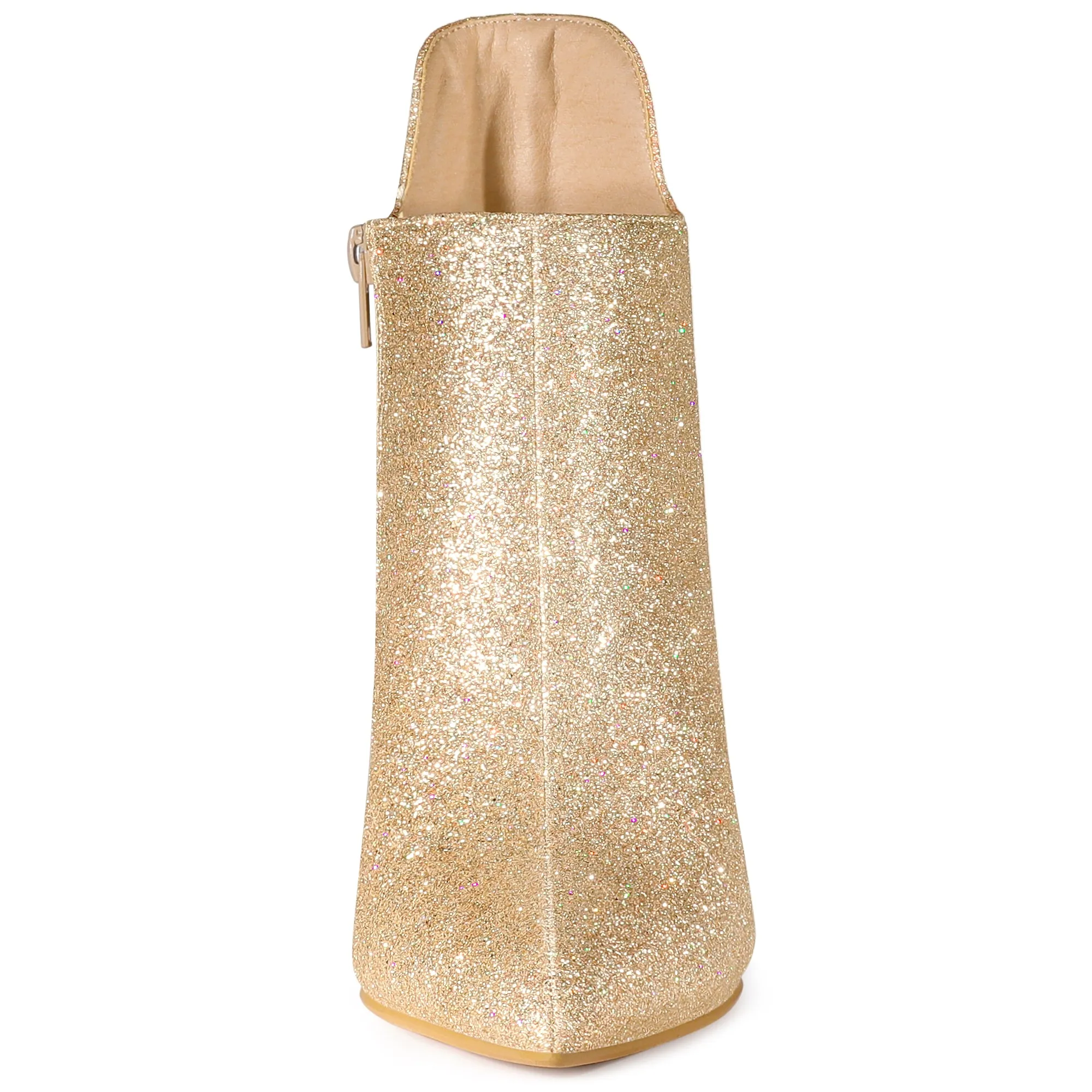 Women's Glitter Pointed Toe Stiletto Heel Cutout Ankle Boots sold by Allegra K product image thumbnail 4