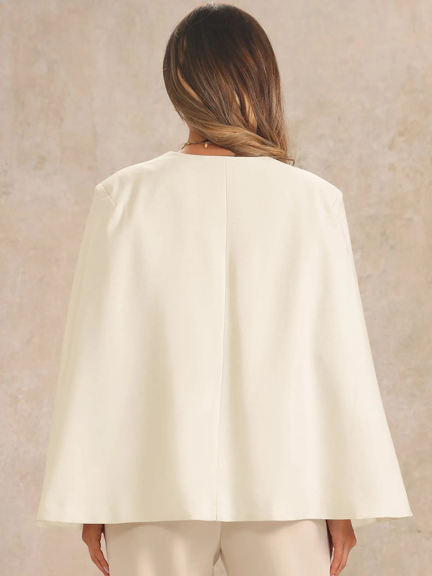 Cape Sleeve Business Work Open Front Jacket Blazer sold by Allegra K product image thumbnail 3