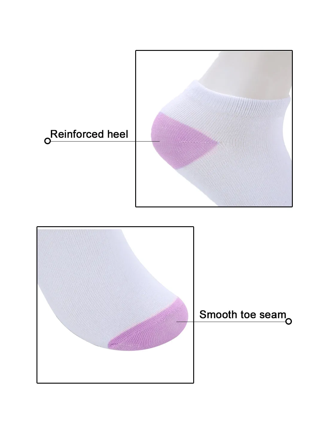 Low Cut Ankle Socks Cotton Breathable Colorful Toe 6 Pairs sold by Allegra K product image thumbnail 5