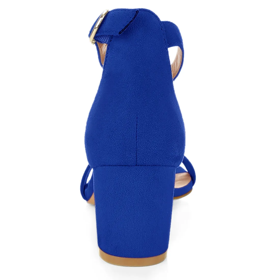 Faux Suede Open Toe Mid Block Heel Ankle Strap Sandals sold by Allegra K product image thumbnail 3