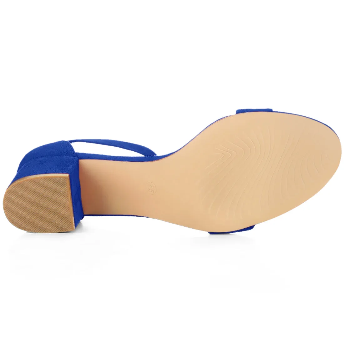 Faux Suede Open Toe Mid Block Heel Ankle Strap Sandals sold by Allegra K product image thumbnail 5