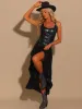 PU Leather Bustier Halter Shoulder Strap Corset Top sold by Allegra K