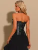 PU Leather Bustier Halter Shoulder Strap Corset Top sold by Allegra K
