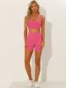 Women's 2 Piece Workout Sets Sports Bra High Waisted Shorts Sets Gym Yoga Outfits sold by Allegra K