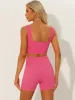 Women's 2 Piece Workout Sets Sports Bra High Waisted Shorts Sets Gym Yoga Outfits sold by Allegra K