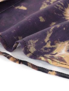 Casual Long Sleeve Pockets Point Collared Tie Dye Button Shirt sold by Allegra K