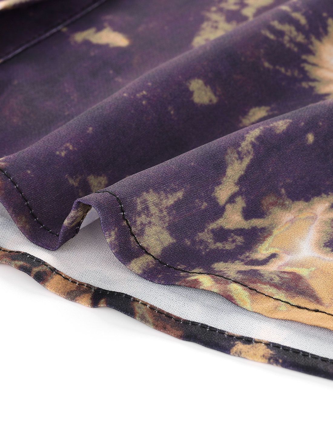 Casual Long Sleeve Pockets Point Collared Tie Dye Button Shirt sold by Allegra K product image thumbnail 5