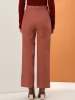 Corduroy High Waist Straight Leg Belt Decoration Vintage Pants sold by Allegra K