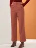 Corduroy High Waist Straight Leg Belt Decoration Vintage Pants sold by Allegra K