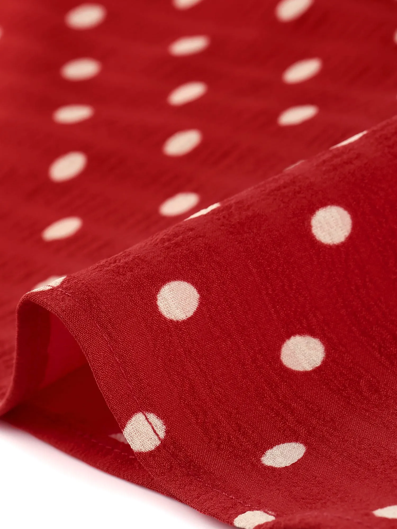 Contrast Tie Ribbon Long Sleeve Polka Dots Dress sold by Allegra K product image thumbnail 5