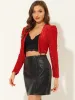 Sequin Shrug Open Front Collarless Sparkly Crop Blazer Jacket sold by Allegra K