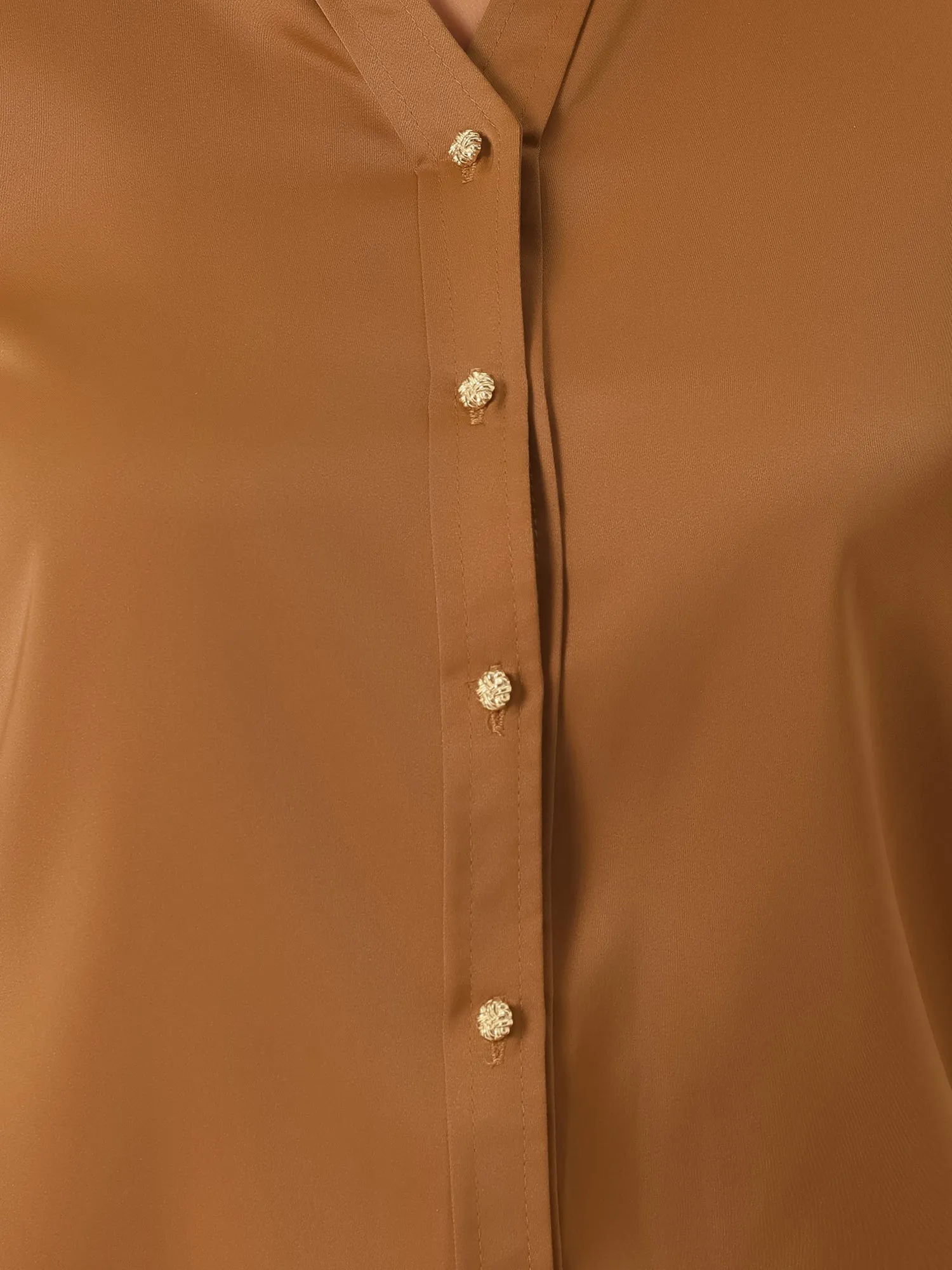 Collar Satin Button Down Long Sleeve Work Office Shirt sold by Allegra K product image thumbnail 4
