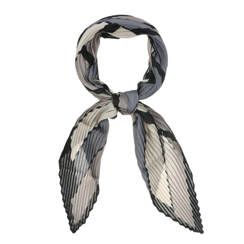 Retro Pleated Plaid Rhombus Head Neck Scarf Neckerchief sold by Allegra K