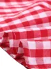 Gingham Peplum Top Summer Square Neck Sleeveless Plaid Blouse sold by Allegra K