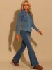 Casual Long Sleeve Buttton Down Boyfriend Distressed Denim Jacket sold by Allegra K