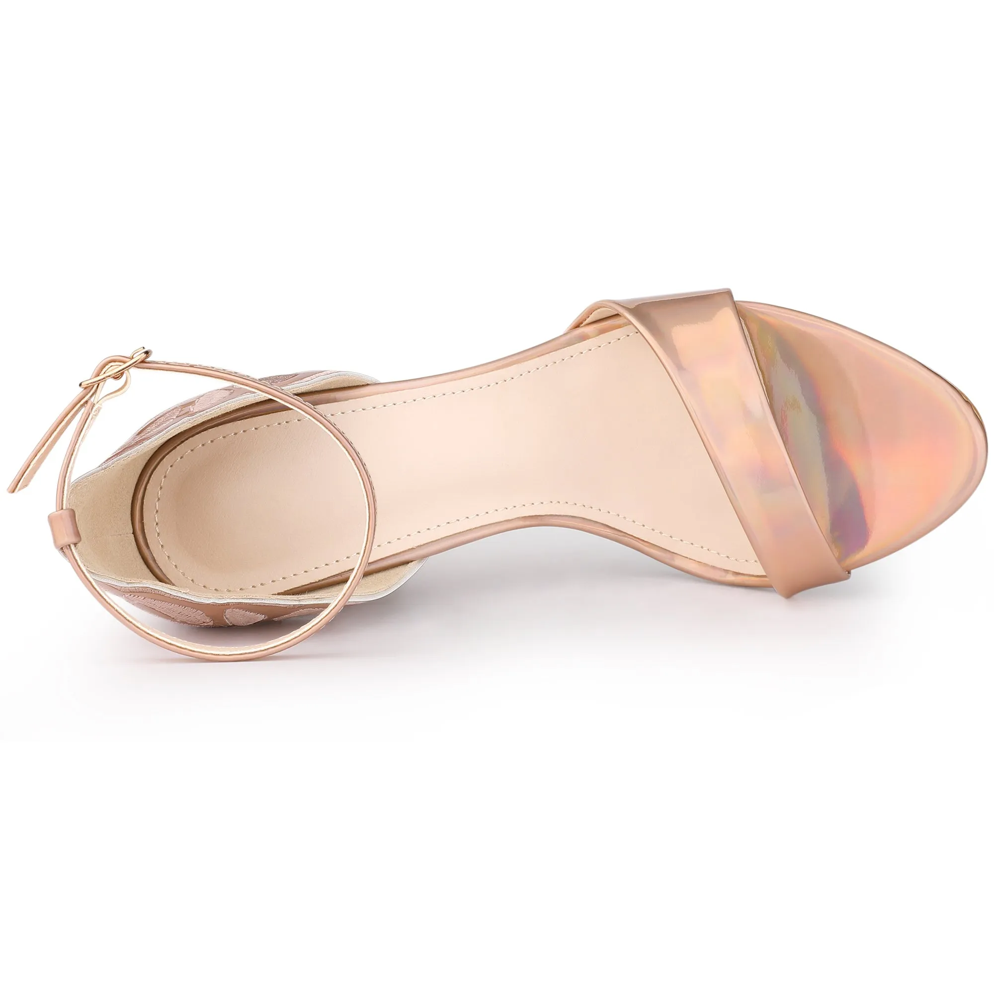 Women's Embroidered Leather Ankle Strap Stiletto Heel Sandals sold by Allegra K product image thumbnail 5