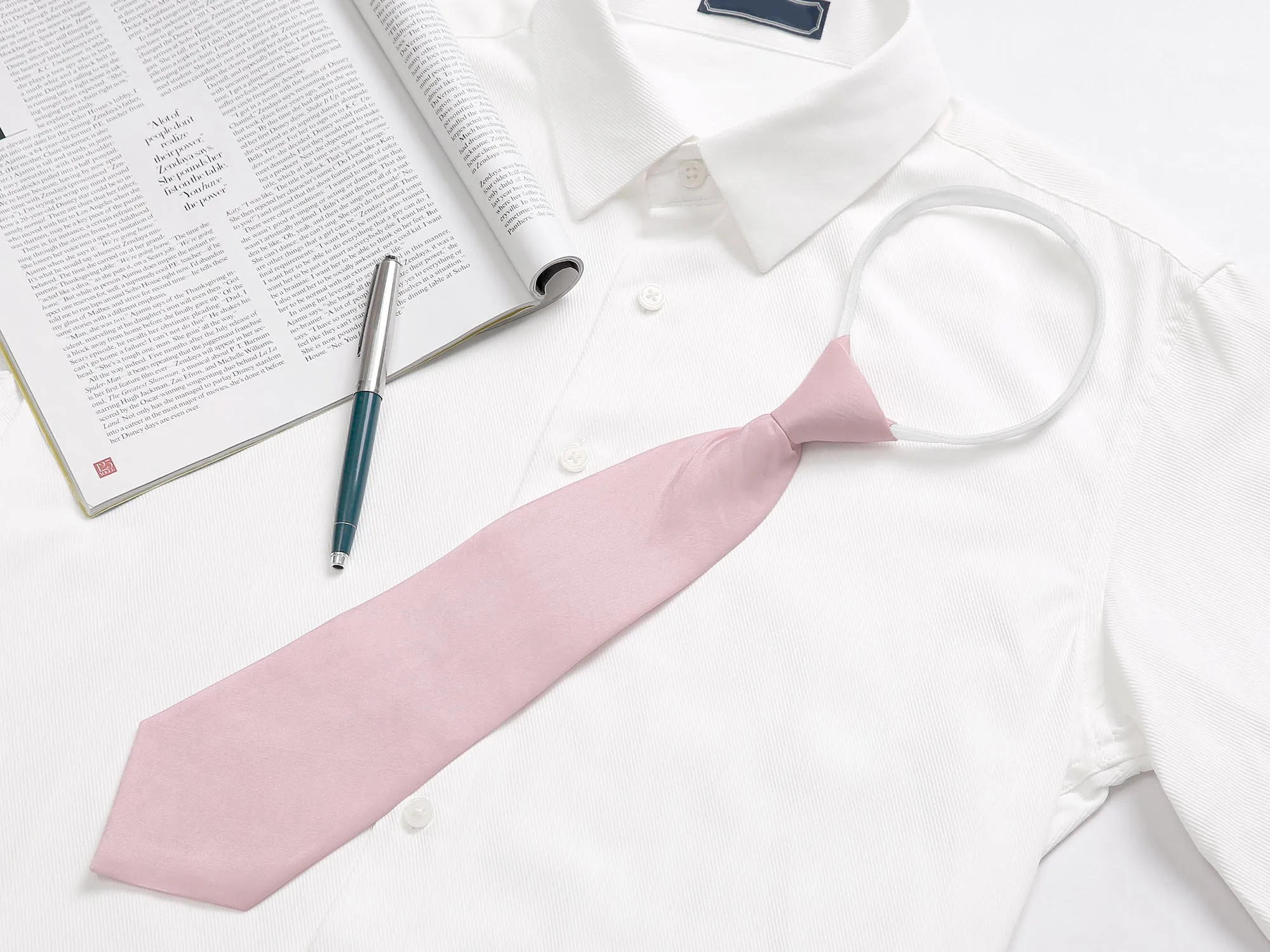 Pre-Tied Zipper Solid Color Formal Casual Adjustable 8cm Wide Tie sold by Allegra K product image thumbnail 5