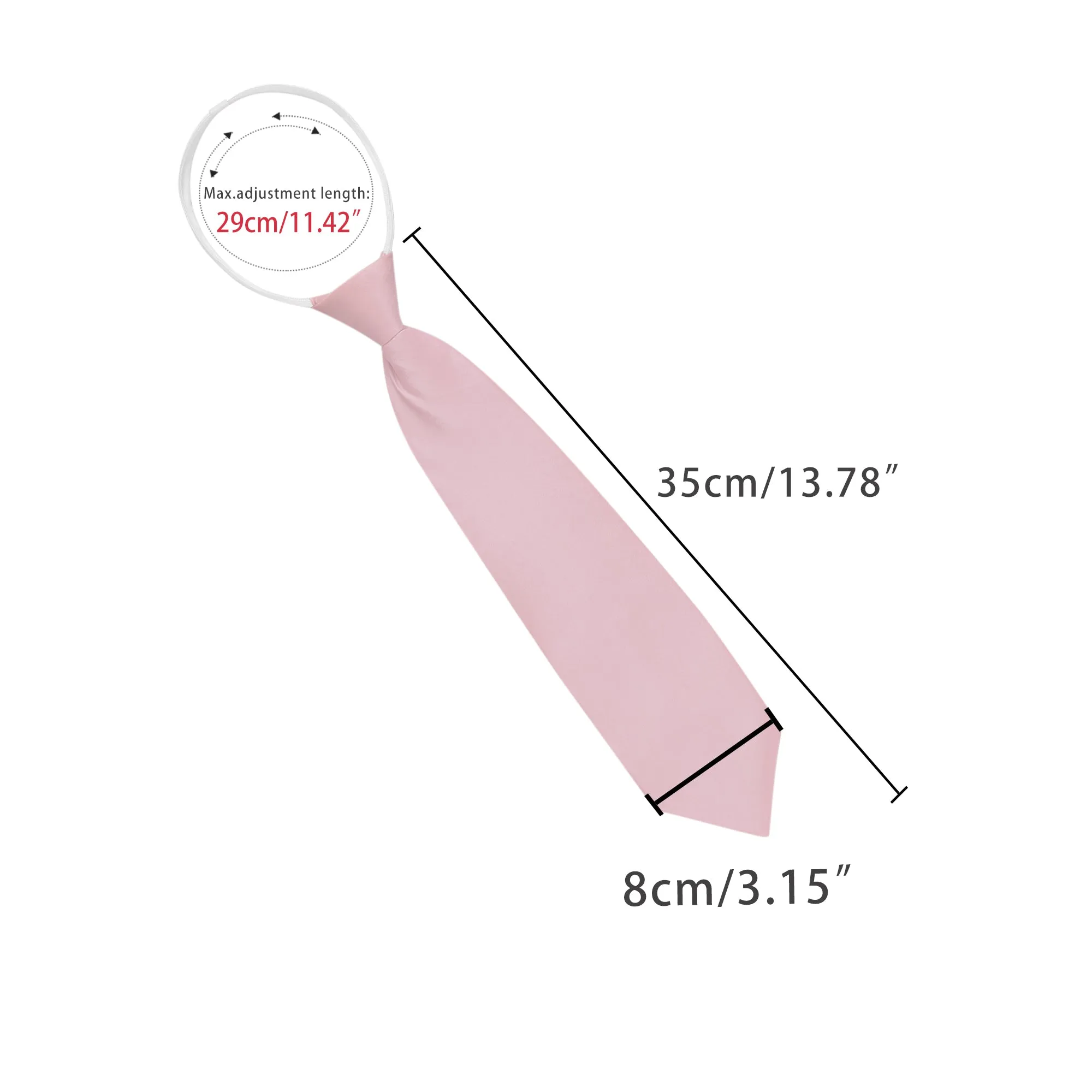 Pre-Tied Zipper Solid Color Formal Casual Adjustable 8cm Wide Tie sold by Allegra K product image thumbnail 4