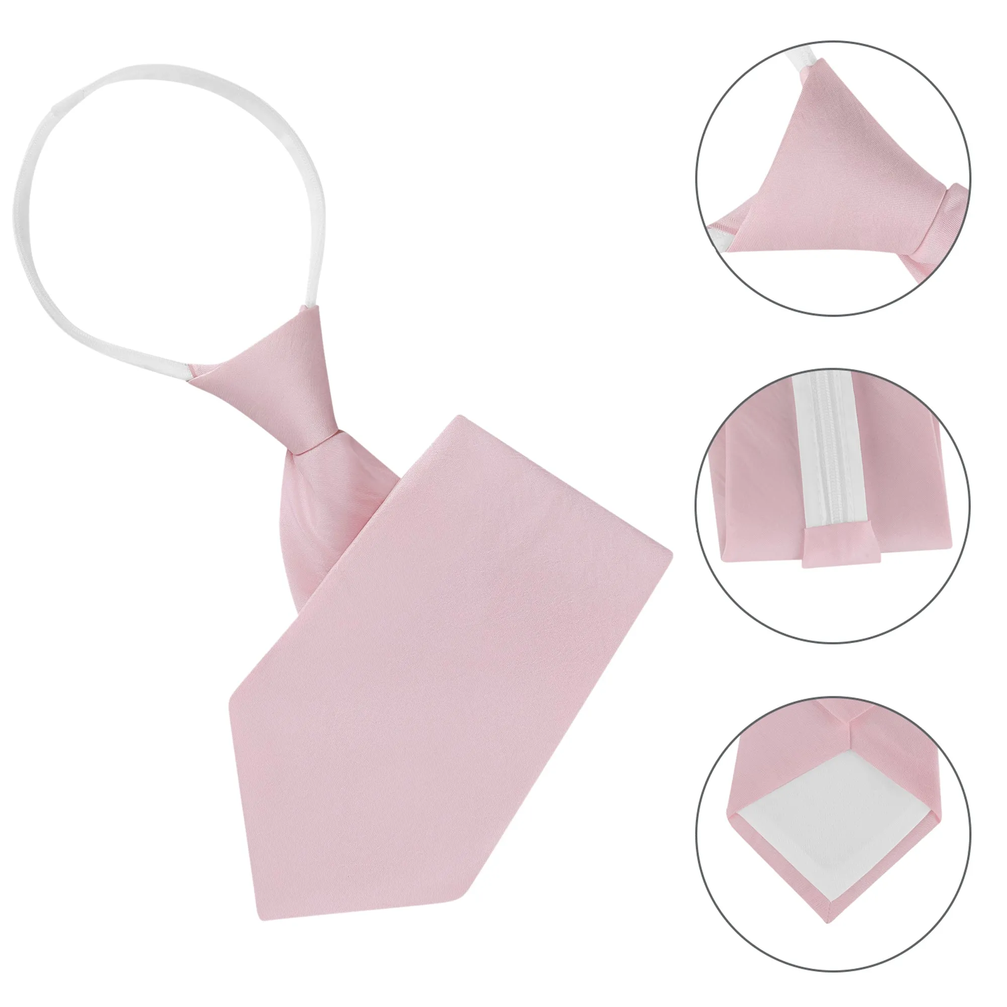 Pre-Tied Zipper Solid Color Formal Casual Adjustable 8cm Wide Tie sold by Allegra K product image thumbnail 3