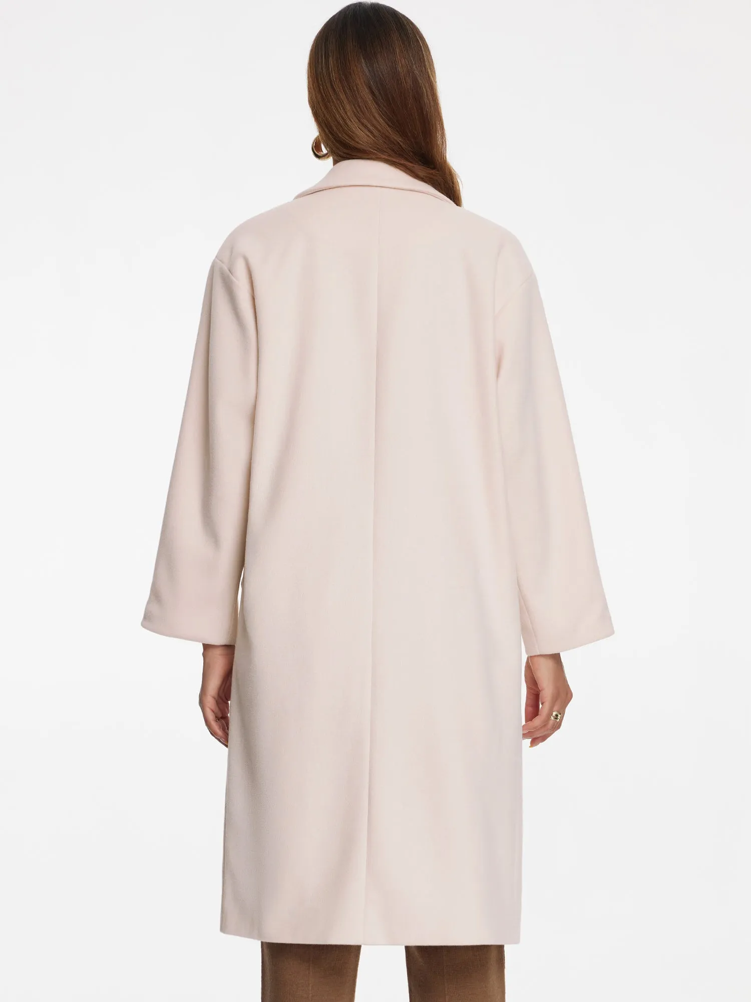 Notched Lapel Double Breasted Long Overcoat Winter Pea Coat sold by Allegra K product image thumbnail 3