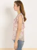 Ruffle Tops Casual V Neck Cap Sleeve Floral Blouse sold by Allegra K