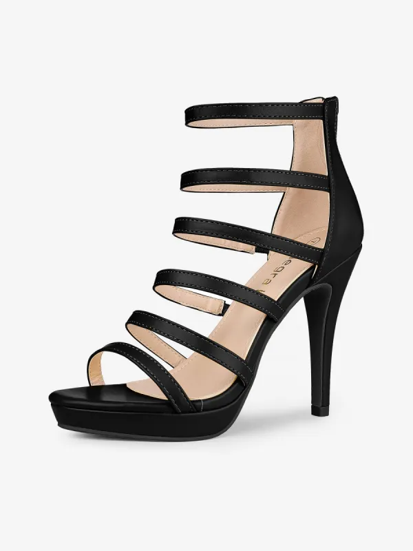 Women's Platform Gladiator Strappy Indianapolis Stiletto Heel Sandals sold by Allegra K