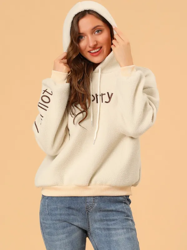 Casual Long Sleeve Letter Print Hooded Pullover Sweatshirt sold by Allegra K