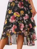 Floral Spaghetti Strap Sleeveless V Neck Ruffle Hem Midi Dress sold by Allegra K