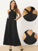 Cross Neck Wide Leg Sleeveless Full Length Pocketed Jumpsuits sold by Allegra K
