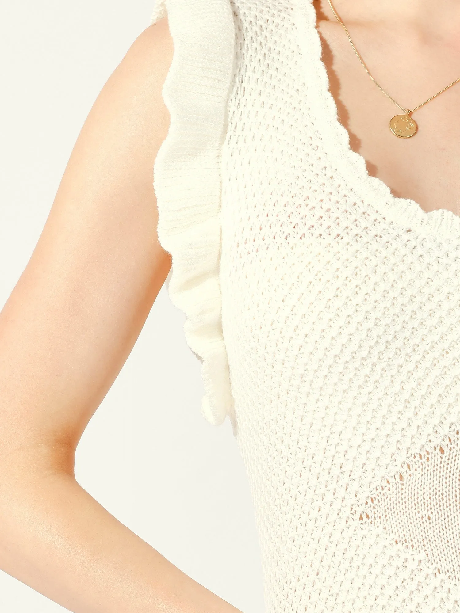 Casual Round Neck Midi Ruffled Knit Dress sold by Allegra K product image thumbnail 4