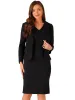 2pc Outfit Notched Lapel Blazer and Sleeveless Midi Sheath Dress Suit Sets sold by Allegra K