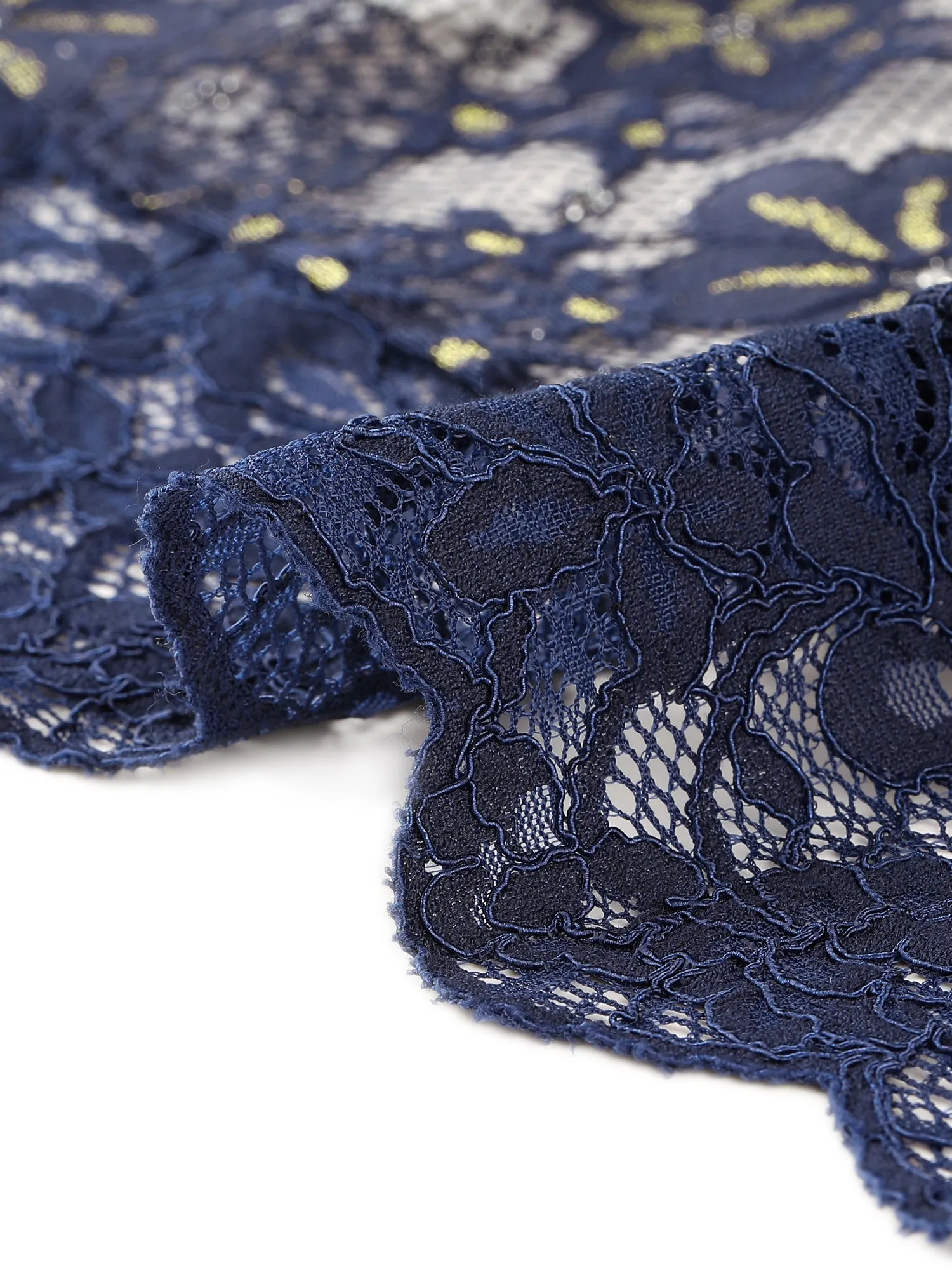 Bolero Shrug Top Sheer Sequin Lace Crop Cardigan sold by Allegra K product image thumbnail 4