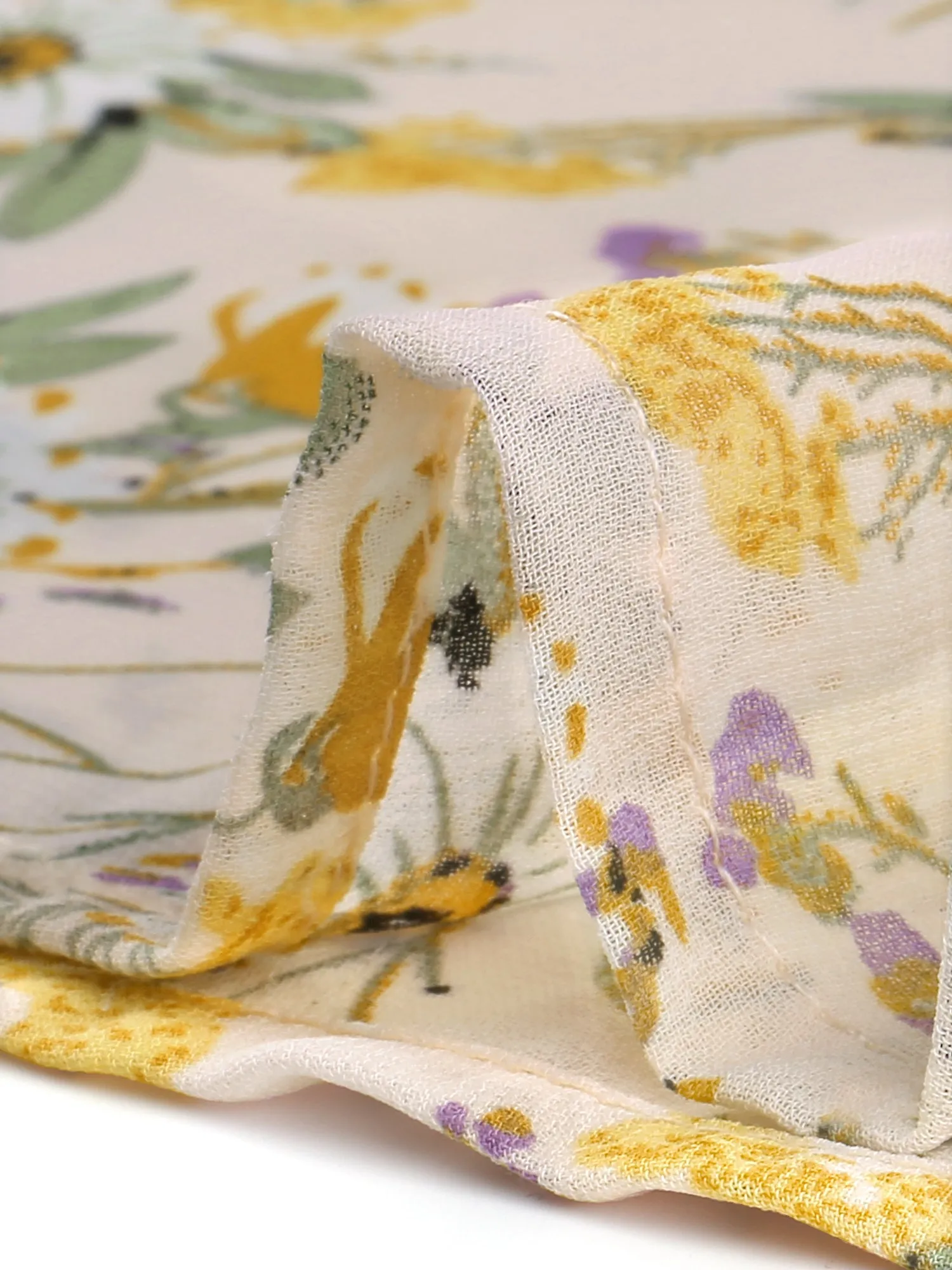 Floral Ruffle Neck Half Placket Summer Chiffon Dress sold by Allegra K product image thumbnail 5