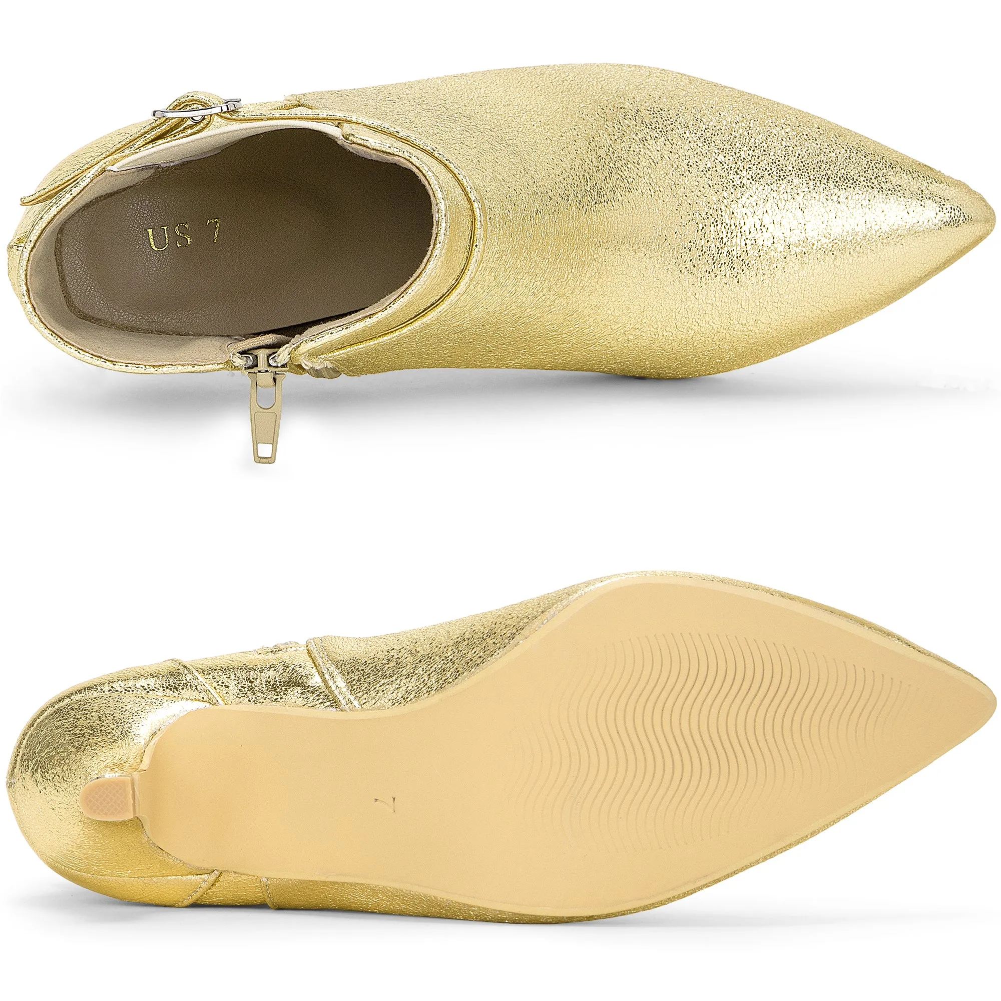 Women's Pointed Toe Elastic Stiletto Heels Ankle Booties sold by Allegra K product image thumbnail 4