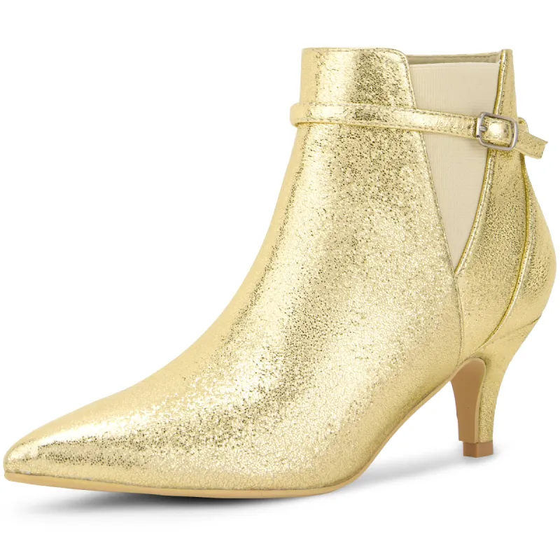 Women's Pointed Toe Elastic Stiletto Heels Ankle Booties sold by Allegra K