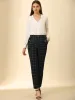Vintage Tartan Plaid Pants Elastic Waist Straight Long Trousers sold by Allegra K