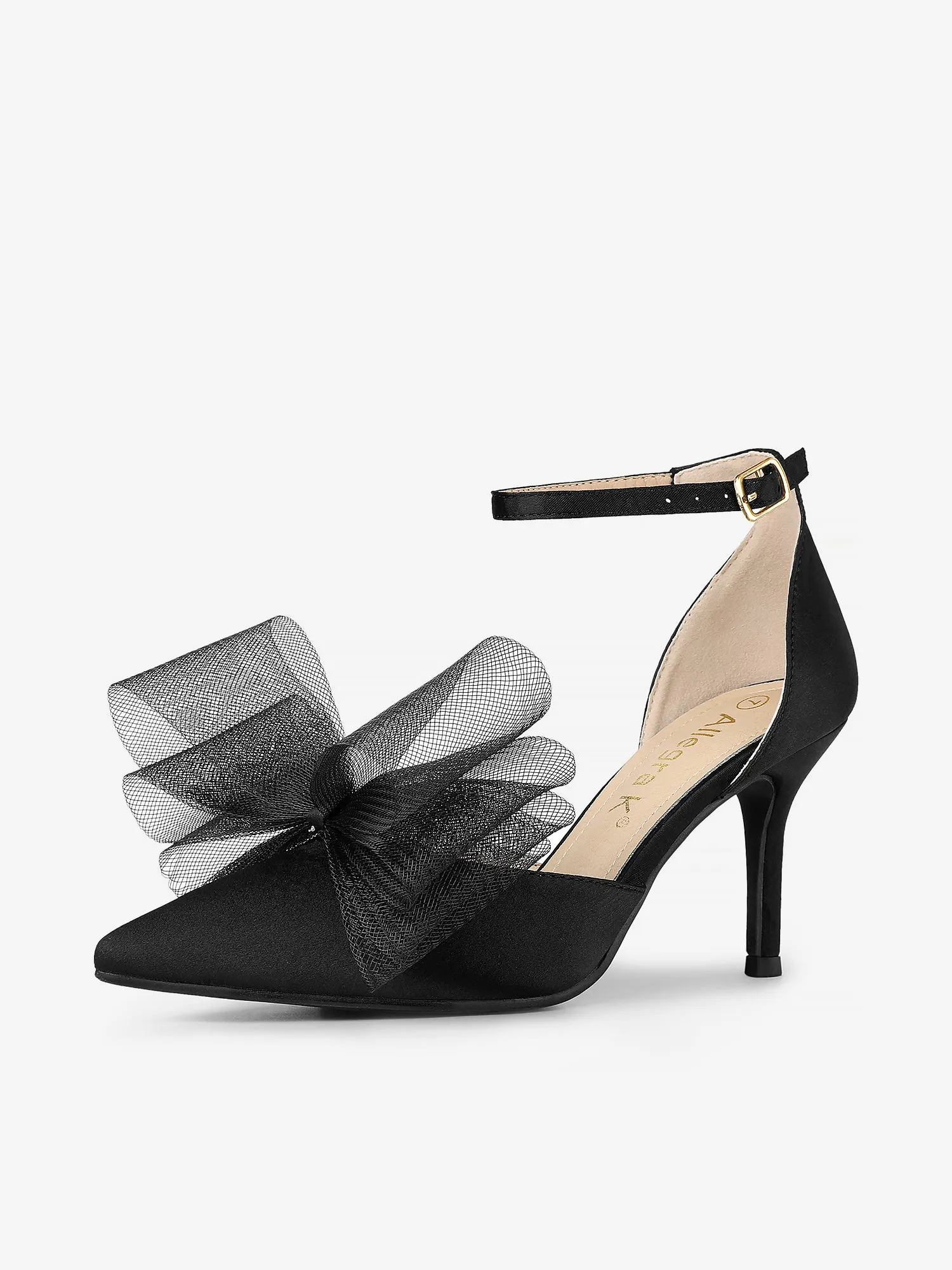 Bow Tie Pointed Toe Ankle Strap Stiletto High Heel Pumps sold by Allegra K