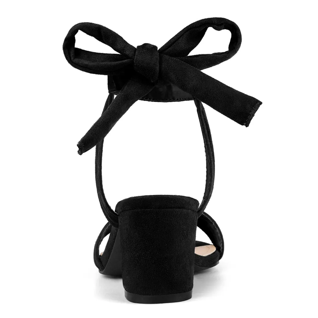 Open Toe Ankle Tie Back Block Heel Sandals sold by Allegra K product image thumbnail 3