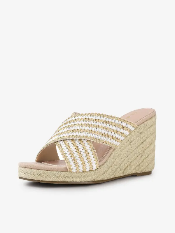 Open Toe Crisscross Straps Espadrilles Slide Wedge Sandals sold by Allegra K